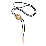 Maxbell Bolo Tie Necktie Western Cowboy Costume American for Birthday Gift Dark Gold