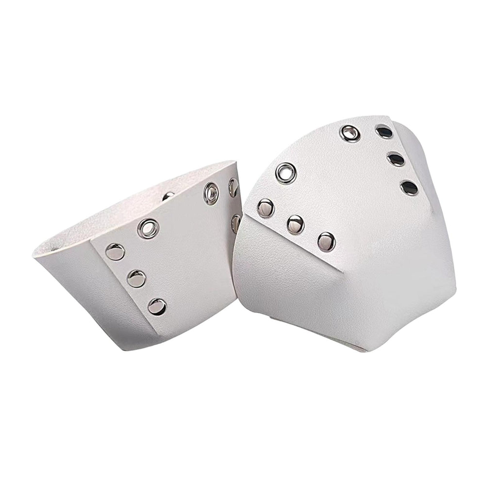 Maxbell 1 Pair Roller Skate Toe Guards Outdoor Artificial Leather Detachable Accs White