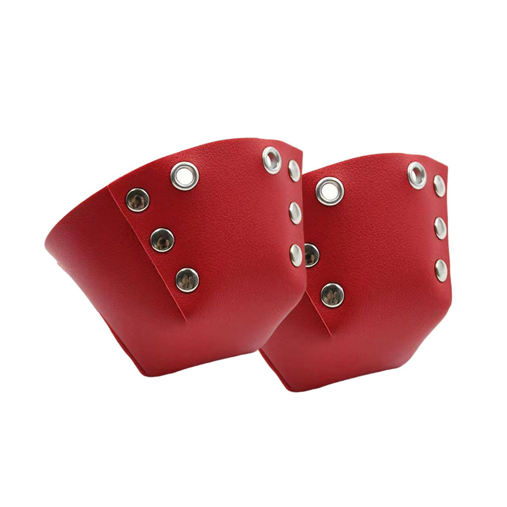 Maxbell 1 Pair Roller Skate Toe Guards Outdoor Artificial Leather Detachable Accs Red