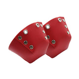 Maxbell 1 Pair Roller Skate Toe Guards Outdoor Artificial Leather Detachable Accs Red