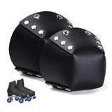 Maxbell 1 Pair Roller Skate Toe Guards Outdoor Artificial Leather Detachable Accs Black