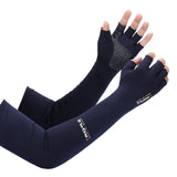 Maxbell Cooling Arm Sleeves Fingerless Gloves Tattoo Cover up Outdoor Fishing Blue