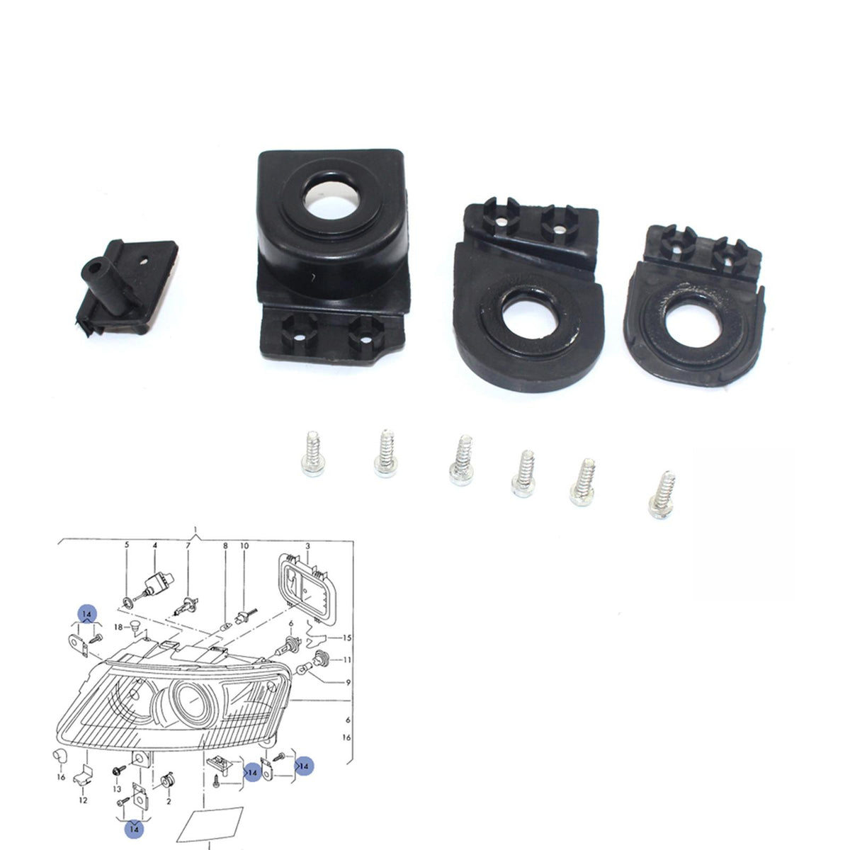 Maxbell Car Headlight Lamp Repair Kit Right Side Fit for Audi RS6 C6 2008-2011