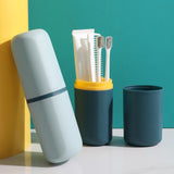 Maxbell Travel Toothbrush Holder Toothbrush Cup Organizer Dustproof for Bathroom Blue