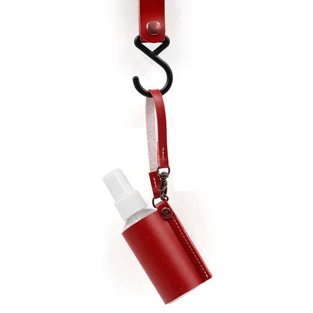 Maxbell Empty Bottle with PU Leather Sleeve Bottle Holder for Lotion Travel Home Red