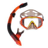 Maxbell Diving Equipment Dive Mask Dry Snorkel Set Scuba Snorkeling Gear Kit Orange