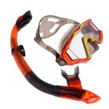 Maxbell Diving Equipment Dive Mask Dry Snorkel Set Scuba Snorkeling Gear Kit Orange