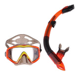 Maxbell Diving Equipment Dive Mask Dry Snorkel Set Scuba Snorkeling Gear Kit Orange