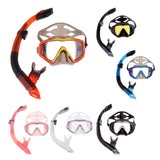 Maxbell Diving Equipment Dive Mask Dry Snorkel Set Scuba Snorkeling Gear Kit Orange