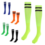 Maxbell Women Men Stretchy Knee High Football Soccer Long Socks Stockings Black