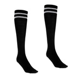 Maxbell Women Men Stretchy Knee High Football Soccer Long Socks Stockings Black