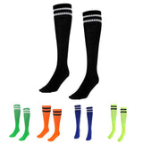 Maxbell Women Men Stretchy Knee High Football Soccer Long Socks Stockings Black