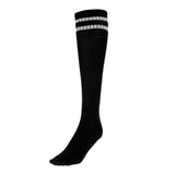 Maxbell Women Men Stretchy Knee High Football Soccer Long Socks Stockings Black