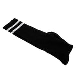 Maxbell Women Men Stretchy Knee High Football Soccer Long Socks Stockings Black