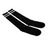 Maxbell Women Men Stretchy Knee High Football Soccer Long Socks Stockings Black