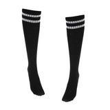 Maxbell Women Men Stretchy Knee High Football Soccer Long Socks Stockings Black