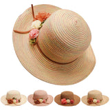 Maxbell Women's Wide Brim Straw Sun Hat Summer Outdoor Beach Cap Beige