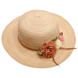 Maxbell Women's Wide Brim Straw Sun Hat Summer Outdoor Beach Cap Beige