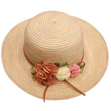 Maxbell Women's Wide Brim Straw Sun Hat Summer Outdoor Beach Cap Beige