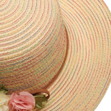 Maxbell Women's Wide Brim Straw Sun Hat Summer Outdoor Beach Cap Beige