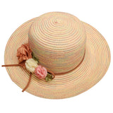 Maxbell Women's Wide Brim Straw Sun Hat Summer Outdoor Beach Cap Beige