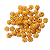 Maxbell 50 Piece Crystal Pave Clay Spacer Ball Bead for Jewelry Making Golden Yellow