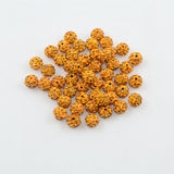 Maxbell 50 Piece Crystal Pave Clay Spacer Ball Bead for Jewelry Making Golden Yellow