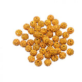 Maxbell 50 Piece Crystal Pave Clay Spacer Ball Bead for Jewelry Making Golden Yellow