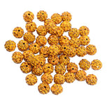 Maxbell 50 Piece Crystal Pave Clay Spacer Ball Bead for Jewelry Making Golden Yellow