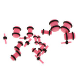 Maxbell 36pcs Ear Gauges Stretching Kit Acrylic Plug 14G-00G Expander Pink