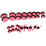 Maxbell 36pcs Ear Gauges Stretching Kit Acrylic Plug 14G-00G Expander Pink