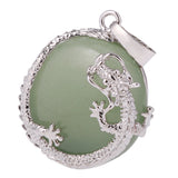 Maxbell 30mm Dragon Inset Gem Pendant DIY Necklace Jewelry  Green Aventurine