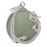 Maxbell 30mm Dragon Inset Gem Pendant DIY Necklace Jewelry  Green Aventurine