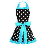 Maxbell Adjustable Apron Home Kitchen Cooking Women Cotton Aprons Bowknot Blue