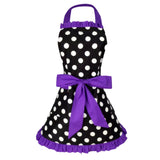 Maxbell Adjustable Apron Home Kitchen Cooking Women Cotton Aprons Bowknot Purple