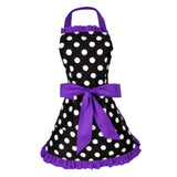 Maxbell Adjustable Apron Home Kitchen Cooking Women Cotton Aprons Bowknot Purple