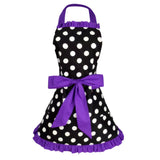 Maxbell Adjustable Apron Home Kitchen Cooking Women Cotton Aprons Bowknot Purple