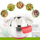 Maxbell Mixing Bowls with Handle Stainless Steel Egg Whisk Mix Serving Storage 24cm