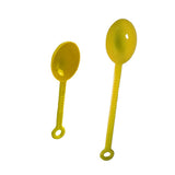 Maxbell 2Pcs Measuring Spoons Long and Short Handle Solid Plastic Spoons Yellow
