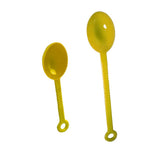 Maxbell 2Pcs Measuring Spoons Long and Short Handle Solid Plastic Spoons Yellow