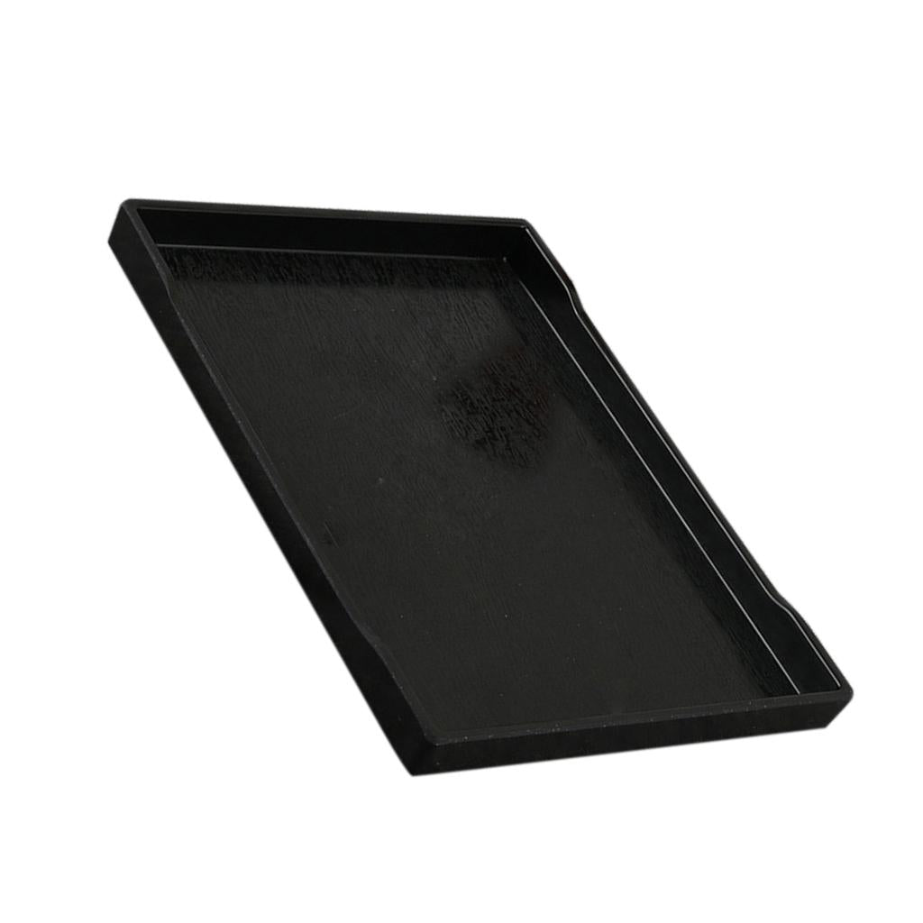 Maxbell Melamine Hotel Serving Tray Dishes Cup Glass Cake Set Black C 24.9×18.5cm