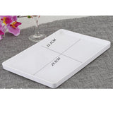 Maxbell Melamine Hotel Serving Tray Dishes Cup Glass Cake Set White G 29x21cm