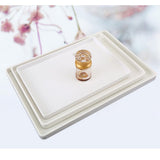 Maxbell Melamine Hotel Serving Tray Dishes Cup Glass Cake Set White G 29x21cm