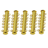 Maxbell 5 Sets Multi Strand Slide Magnetic Clasps DIY Jewelry 6 strand  35x10x6mm