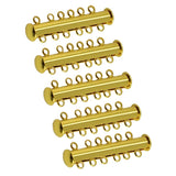 Maxbell 5 Sets Multi Strand Slide Magnetic Clasps DIY Jewelry 6 strand  35x10x6mm