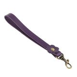 Maxbell Flower Leather Purse Handbag Bag Handle Short Strap Holder 17cm Purple