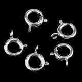 Maxbell 5pcs 925 Sterling Silver Spring Ring Clasp with Open Ring Connector  6mm