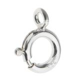 Maxbell 5pcs 925 Sterling Silver Spring Ring Clasp with Open Ring Connector  6mm