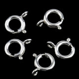 Maxbell 5pcs 925 Sterling Silver Spring Ring Clasp with Open Ring Connector  6mm