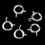 Maxbell 5pcs 925 Sterling Silver Spring Ring Clasp with Open Ring Connector  8mm